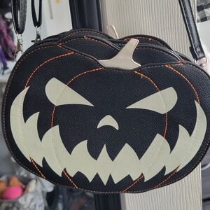Halloween Pumpkin Crossbody Bag in Black and White